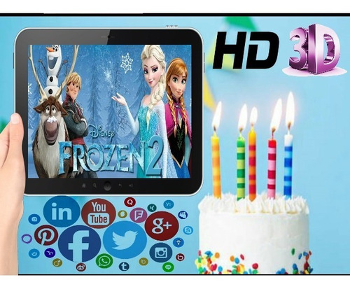 Vídeo Tarjetas Invitación Frozen Con Efectos 3d Con Foto