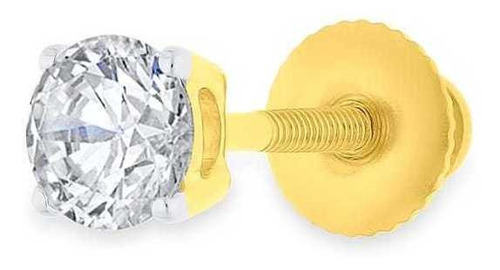 Broquel Bizzarro Oro Amarillo 14k 26pts Diamante (1 Pieza) 