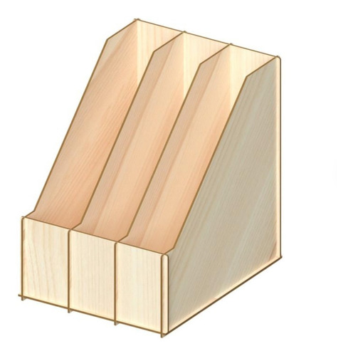 Organizador Papeles Hojas Madera Mdf Practica 