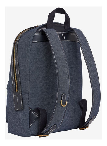 Mochila Tommy Hilfiger Urbano Th Monogarm Casual Azul Escolar - Color Azul Acero Diseño De La Tela Lisa