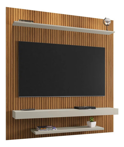 Painel Para Tv 60 Pol 150cm Lima B02 - Mpozenato Cor Ripado/Off White