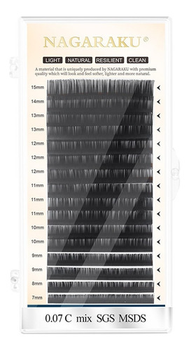 Blister Pestañas Nagaraku Mixto Mink 1x1 Una Medida Pro