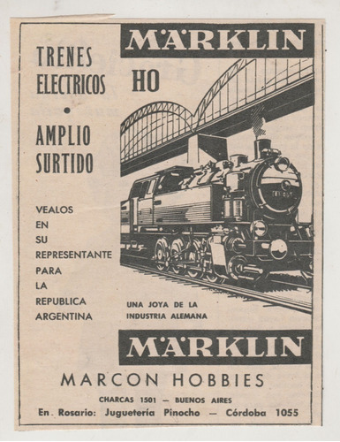 1960 3 Clippings Trenes Electricos Marklin Juguetes Vintage