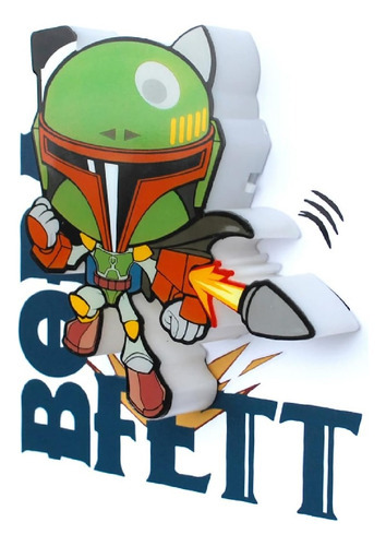 Mini Luminaria Star Wars Boba Fett 3d Deco Light Fx