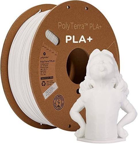 Filamento Polyterra Pla Plus Polymaker, 1.75mm - 1kg Color White