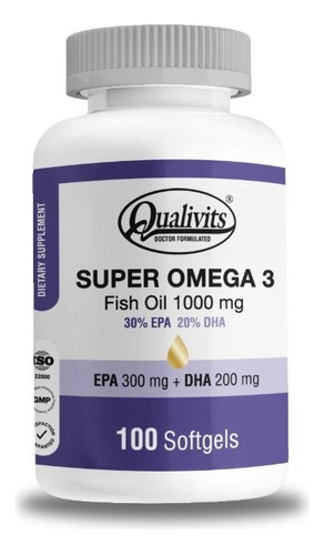 Qualivits® Super Omega 3 Fish Oil 1000mg X 100 Cápsulas Sabo