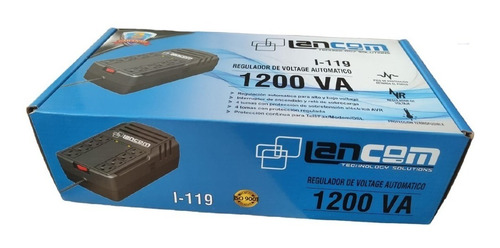 Regulador De Voltaje Automatico Lancom I-119 8 Tomas 1200va
