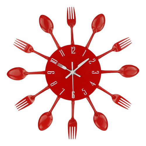 Elegante Reloj De Pared De Metal Para Decoración De La Rojo