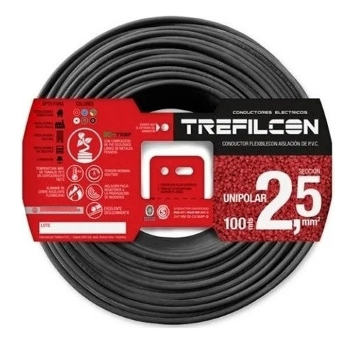 Cable 2,5mm Unipolar Sello Iram Trefilcon X 25mt