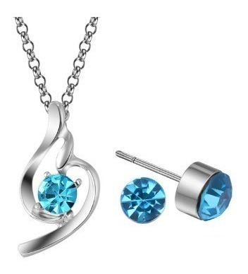Conjunto Colar + Brinco Feminino Banhado A Prata 925 Fashion