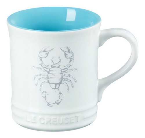 Caneca Le Creuset Zodíaco Seattle Branco 400ml De Ceramica Cor Escorpião - Azul Caribe