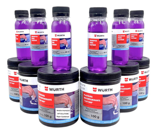 Plastilina Descontamínate Limpiadora Clay Bar Wurth 6 Pz. Color Azul
