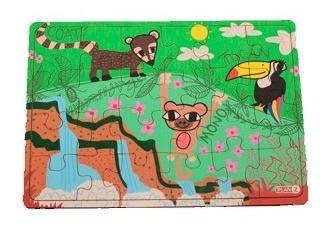 Imagen 6 de 10 de Set 3 Rompecabezas Puzzle Selva 12, 16 Y 24 Piezas Niños