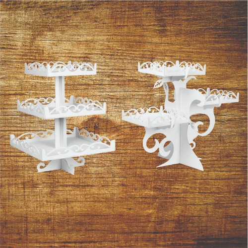 Kit Festa Mdf Provençal Infantil 31 Peças Arabesco Branco