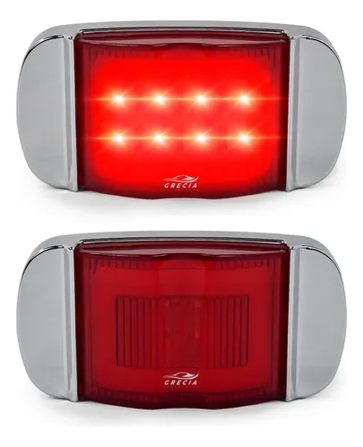 comprar Par Plafón 8 Led Arillo Gel Bisel Cromado Lateral Camión