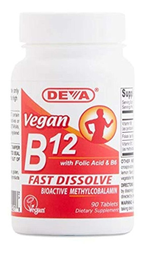 Deva Vegan Vitamins Sublingual B-12, 90 tab