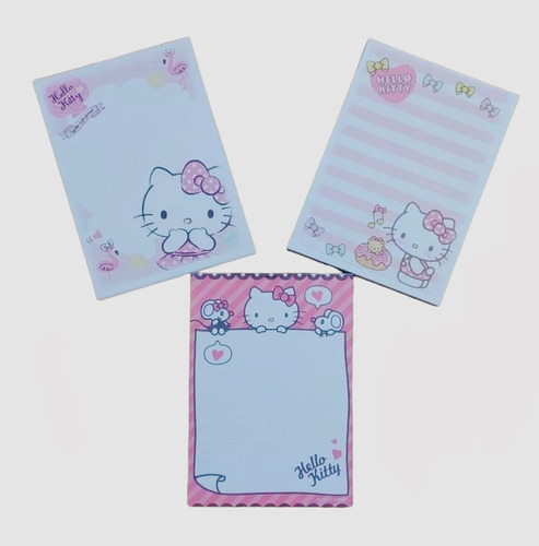 Notitas Pack Hello Kitty 3 Tacos De Esquelas 1 Con Iman 