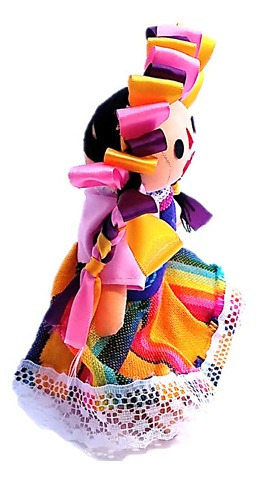 Muñeca Artesanal Maria Lele Otomi Corona 1pz De 22cm