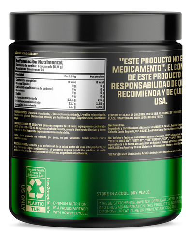 On Instant Bcaa 5000 Unflavored 345 Grs