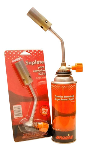 Soplete Flambeador Soldador Brogas + Cartucho Gas Butano 227