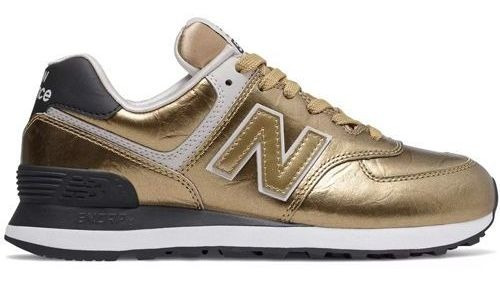 new balance feminino branco e dourado