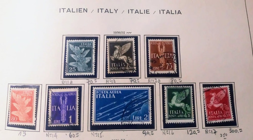 Serie De 8 Estampillas Posta Aerea Italia 1930