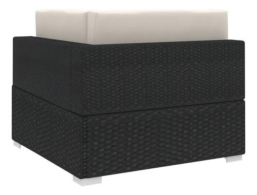 Silla De Esquina Composable Con Cojines De Ratán Negro