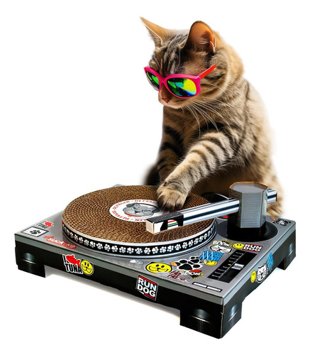 Suck Uk Cat Scratcher Dj Deck Juguetes Interactivos Para Gat