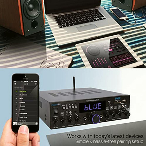 Pyle Amplificador Estéreo Inalámbrico Bluetooth Para El
