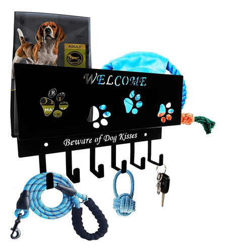 Soporte De Pared Con 6 Ganchos Para Perros Y Llaves