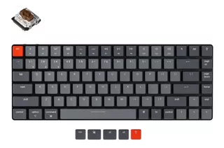 Teclado gamer bluetooth Keychron Version 2 K3 QWERTY Gateron Low Profile Brown inglés US color black con luz blanca