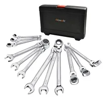 Comprar 12pzs Llave Inglesa Combinada Tipo Matraca Ajustable Goxawee G5283 estuches de herramientas kit de llaves llaves de matraca Set de Llaves Acabado de la llave Cr-V