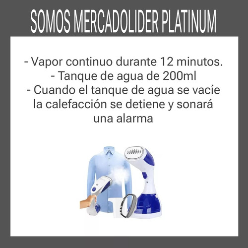 Plancha A Vapor Vertical Vaporera 200ml Viaje 1800w Azul