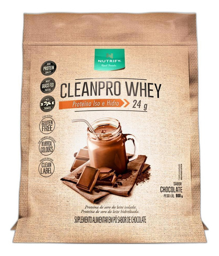Whey Protein Isolado Chocolate Nutrify Cleanpro 900g