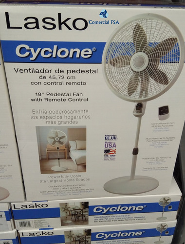 Ventilador De Pie Lasko 1885, Control Remoto 5 Aspas, 18 Color De La Estructura Blanco Diámetro 18 Material De Las Aspas Plástico