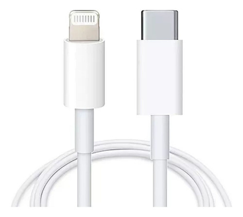 Pack X2 Cable C A Compatible Lightning Para Iphone 8 A 14 Blanco
