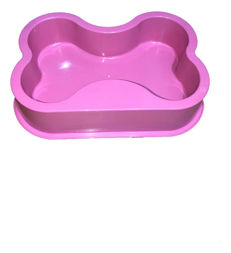 Comedouro Osso Para Cães E Gatos Cor Rosa