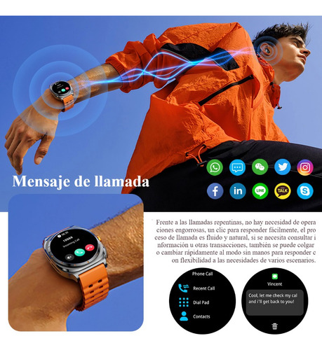 Reloj Inteligente Hombre Smart Watch Auriculares Dos En Uno