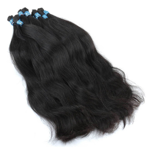 Cabello Humano Natural Brasileño 50-55cm En Negro 100g