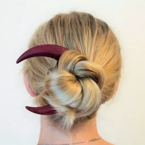 Xc 6pcs Tenedor De Pelo En Forma De Media Luna Para Mujer