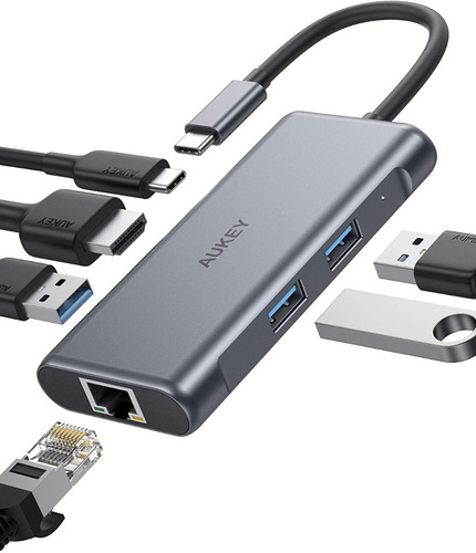 Adaptador Usb-c - 2 Port Usb 3.0 + Hdmi + Red + Pd - Pc/mac
