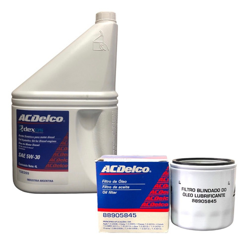 Filtro Aceite Acdelco Spin 1.8 8v + Aceite 5w30 Acdelco