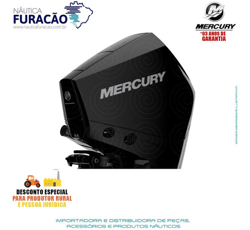 Motor De Popa Mercury 4 Tempos 225hp Cxl Efi V6 Dts Preto