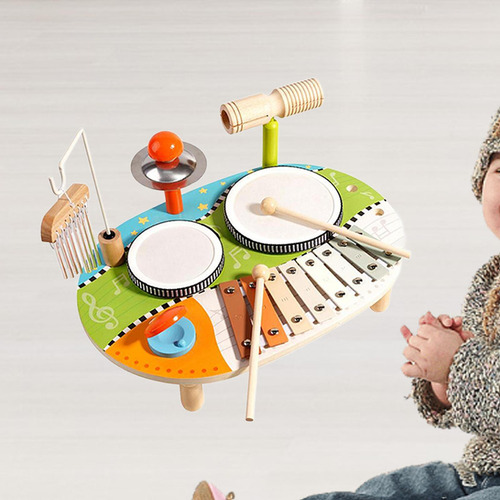Xilófono De Juguete Para Niños, Kit De Batería De Madera,