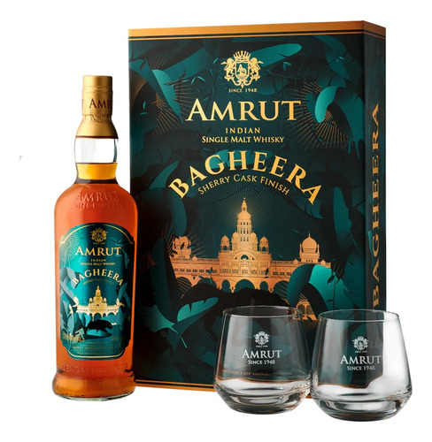 Whisky Amrut Bagheera Sherry Cask Con Vasos Bostonmartin