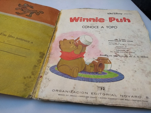 Antigüo Cuento Winnie Puh Conoce A Topo 1979 De Colección (Usado)