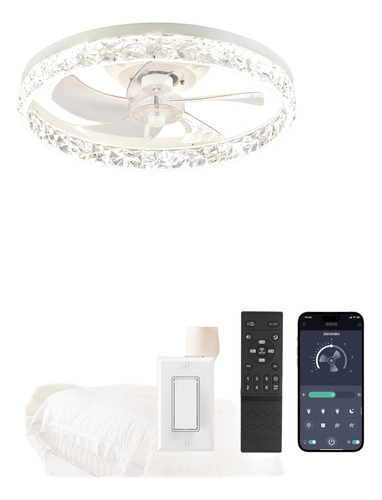 Ventilador De Techo Con Luces Led Con Control Remoto Blanco