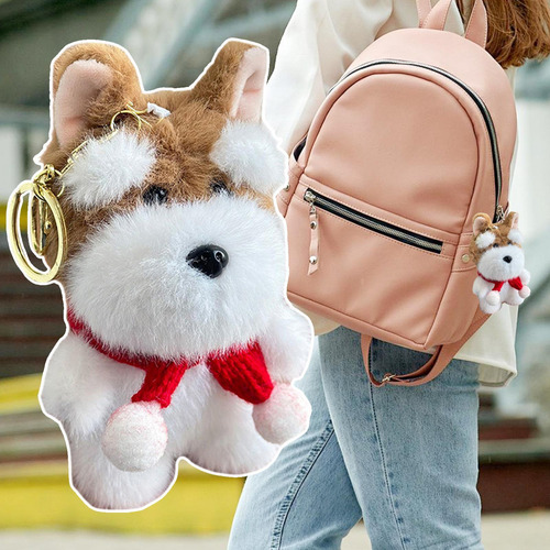Del Bolso Del Perro Llavero Del Perro De La Felpa Charm Para