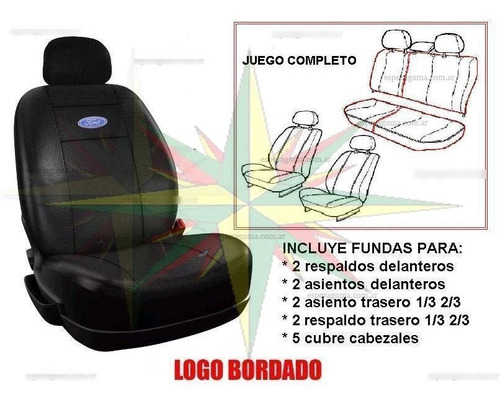 Imagen 2 de 6 de Funda Cubre Asiento Cuero Ford Ecosport C/ Butaca Trasera Repartida ( Juego Completo )