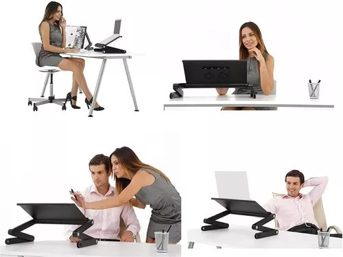 Mesa Para Cama Notebook Portátil T8 Plegable 2 Ventiladores